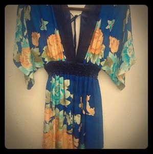 Sue Wong Silk Floral print Dress